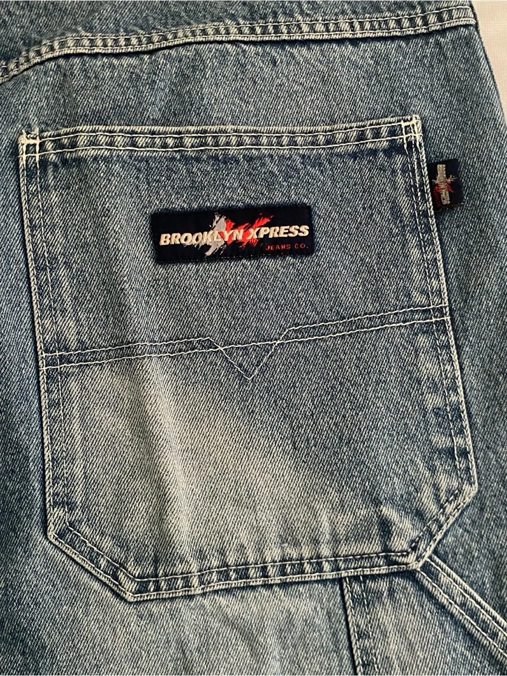 Brooklyn Xpress Carpenter Jeans 38x31 Patchwork Sashiko Distressed Y2K 90s READ